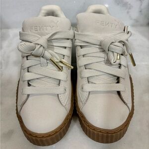 Puma Fenty Women's White and Tan Sneakers